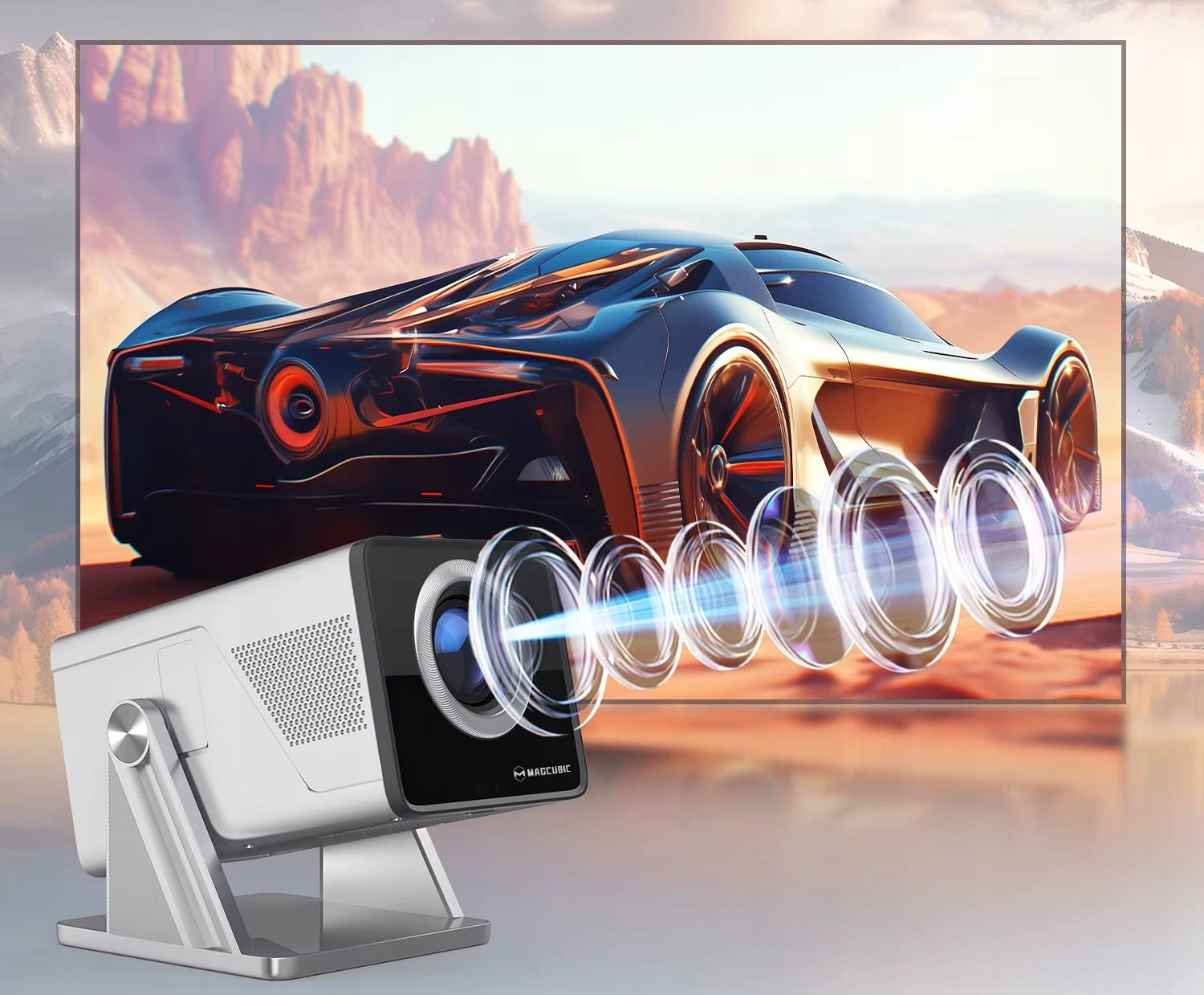 Magcubic X7 AI Smart Projector 1000 ANSI Android 14 WiFi 6 BT 5.4 Brand Magcubic