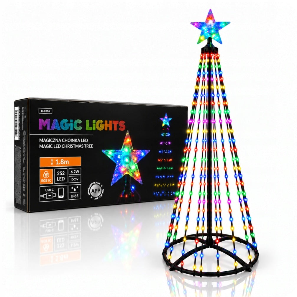 Magic Christmas Tree LED 180cm 252 LED RGB Bluetooth USB-C APP