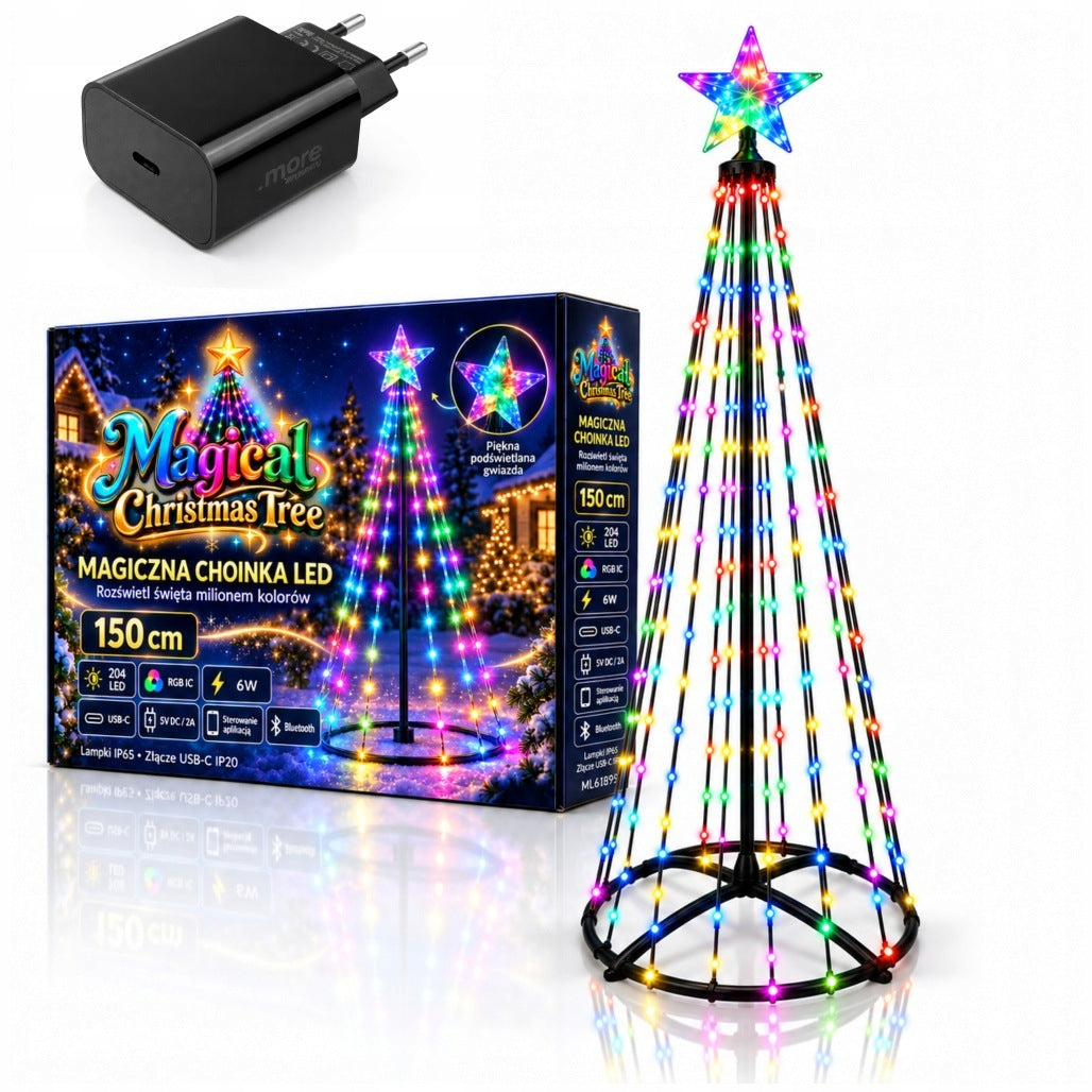 Magic Colorful Christmas Tree LED 150cm 204 LED RGB Bluetoo