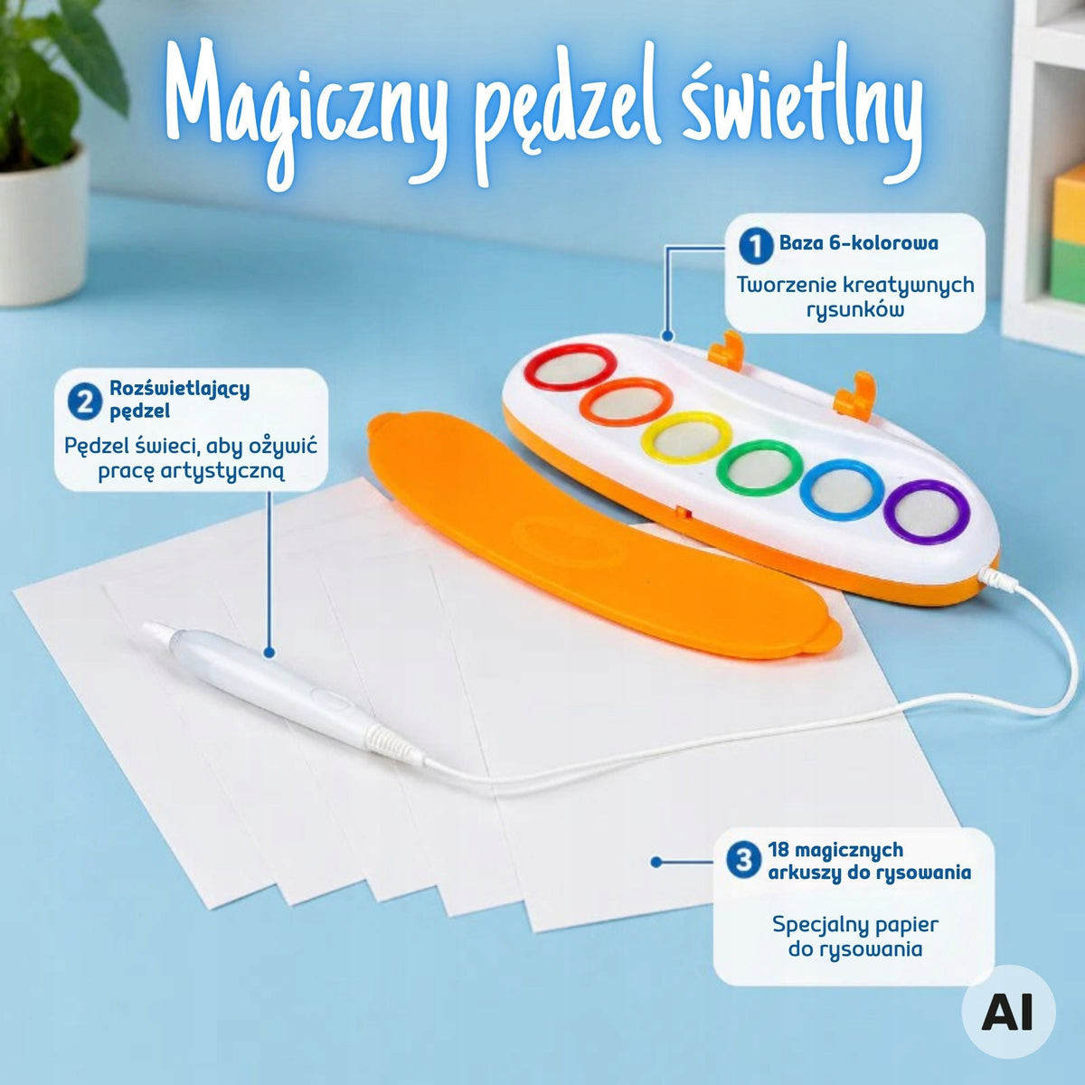 Magic Water Brush LED Set Creative Light Painting Children WOOPIE Brand Woopie