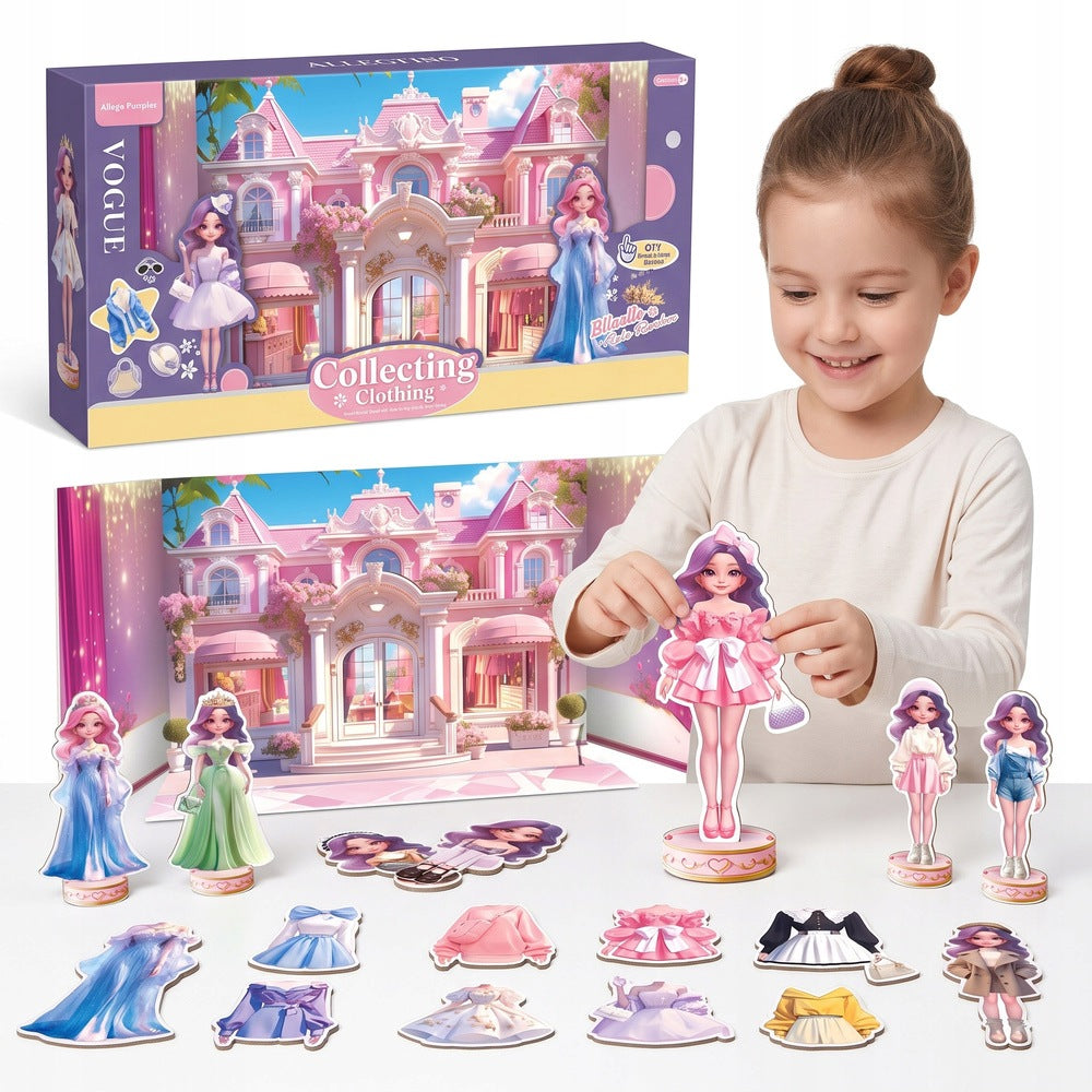 Magnetic Doll For Dressing Clothes Changing Room 3D Fashion For Kids