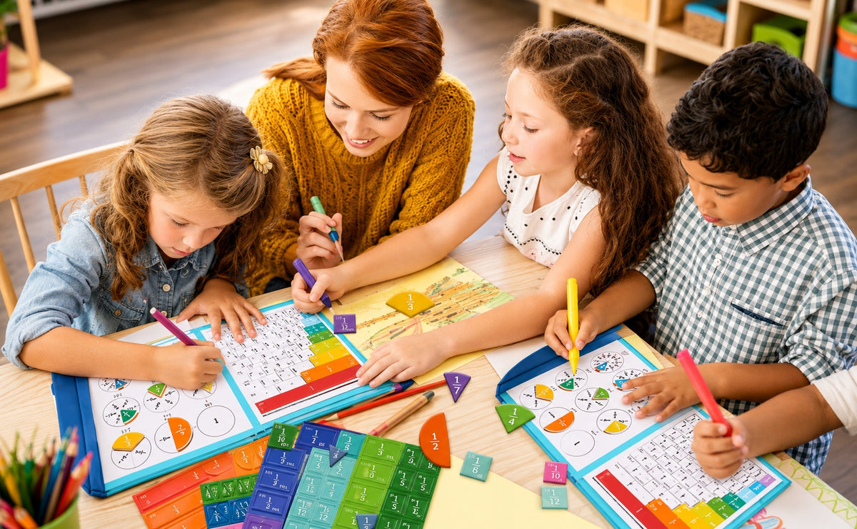 Magnetic Fraction Learning Kit Educational Math Help for Kids Manufacturer code Ułamki Zestaw do nauki
