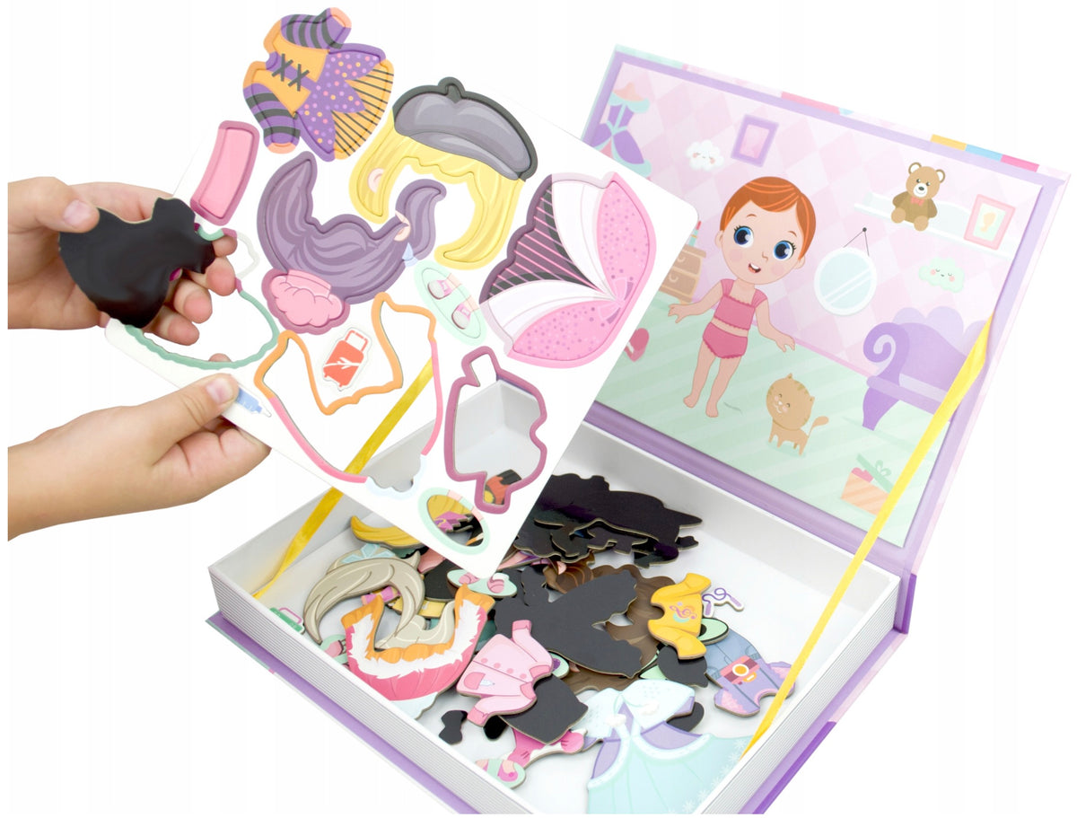 Magnetic PUZZLE MONTESSORI DRESS UP BOOK 51 EL CARDS styling Manufacturer code UBIERANKA MONTESSORI MAGNETYCZNA KSIĄŻKA 51el
