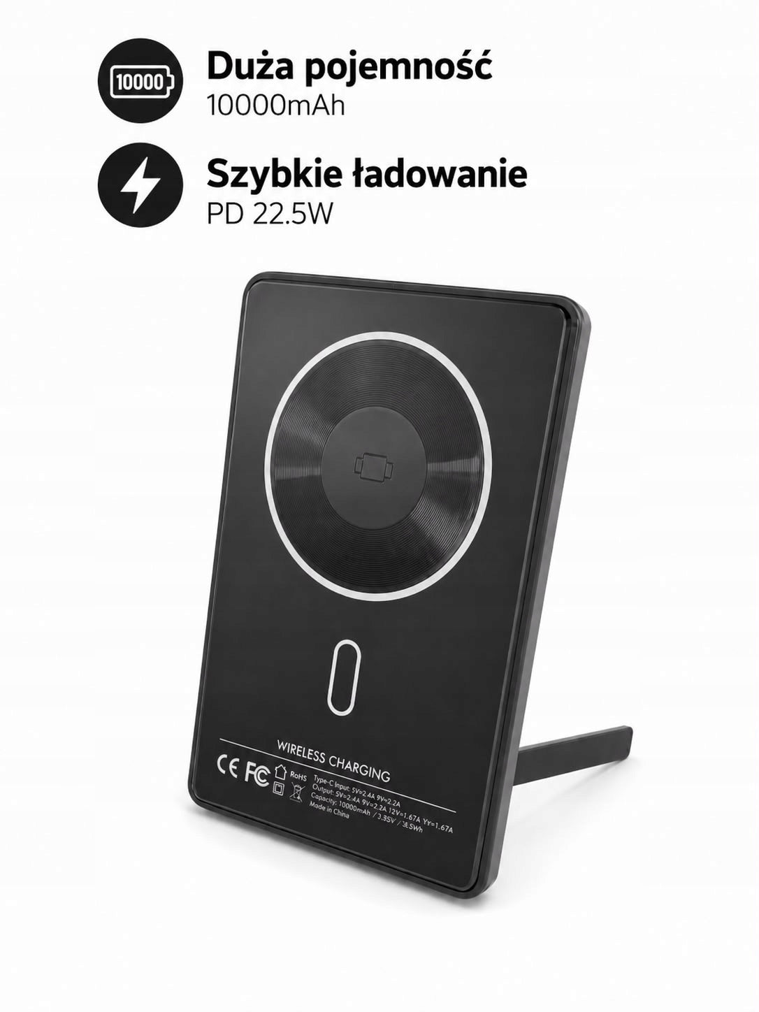 Magnetic Powerbank Qi2 15W 10000mAh for MagSafe Glass Aluminium Manufacturer code AXD-114 10k