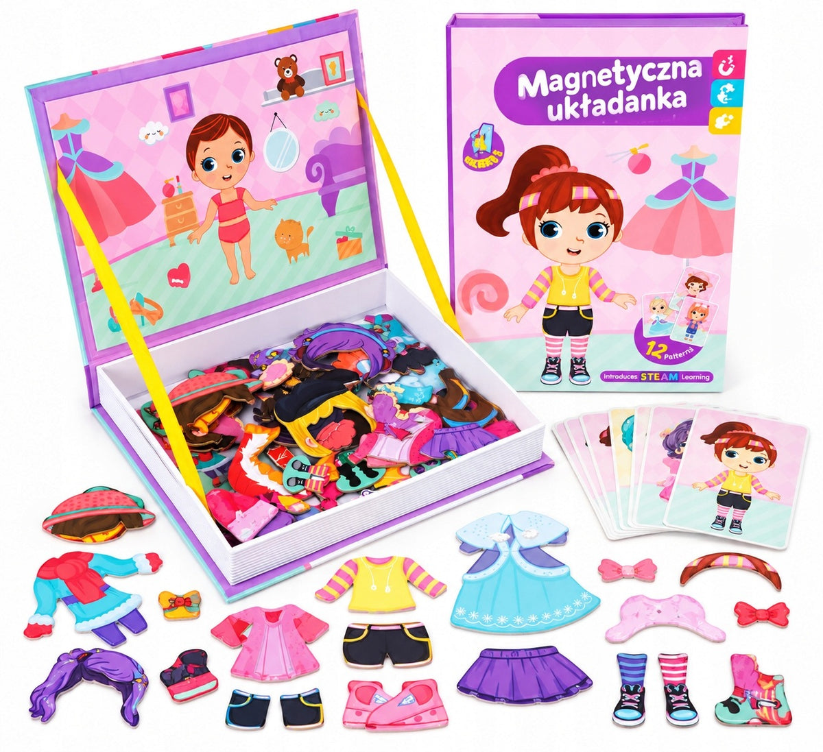 Magnetic Puzzle for Girls Dress Up 12 Patterns Creative Set Brand NORIMPEX