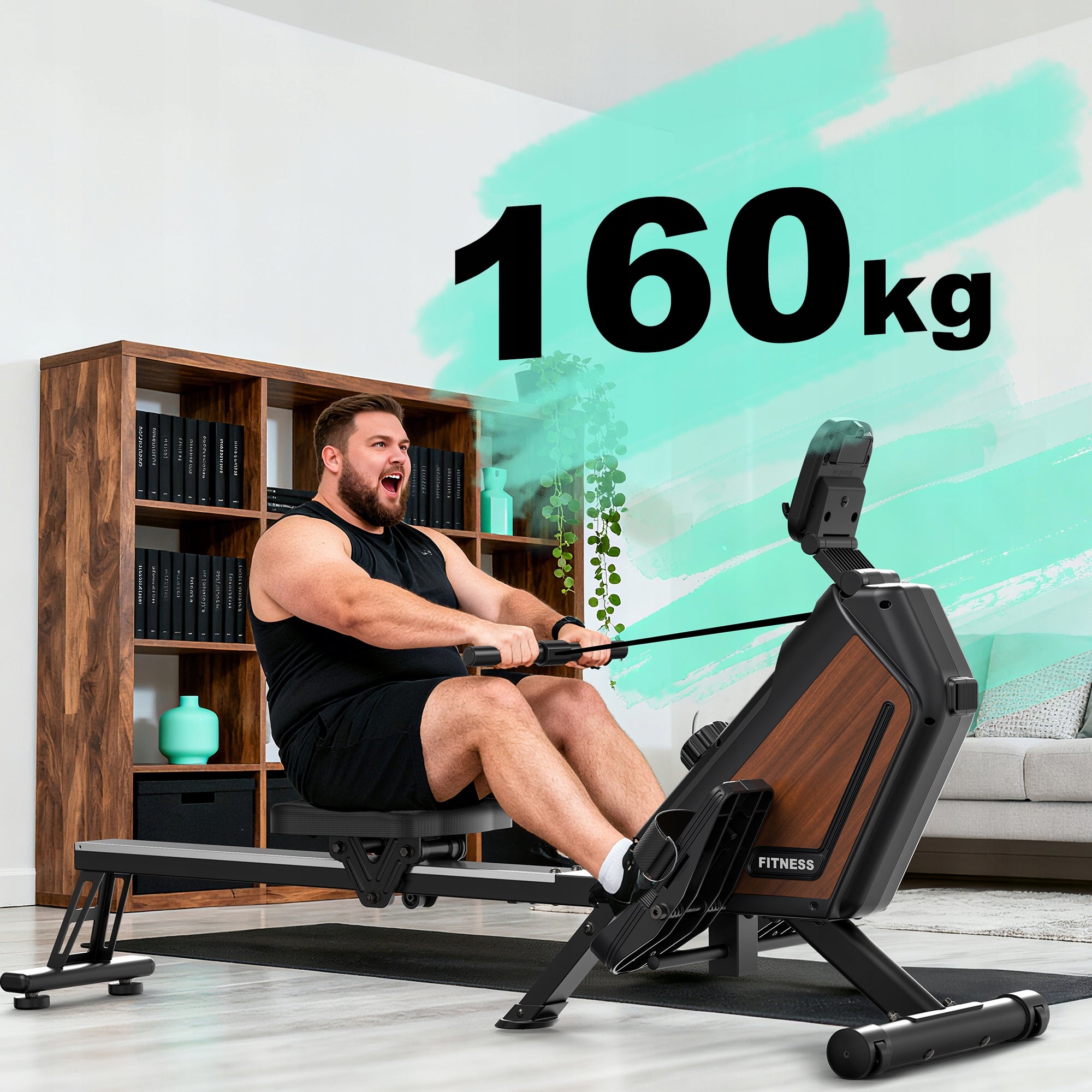 Magnetic Rowing Machine | 160kg Capacity | Fits Up to 200cm Tall Manufacturer code 6976909985622