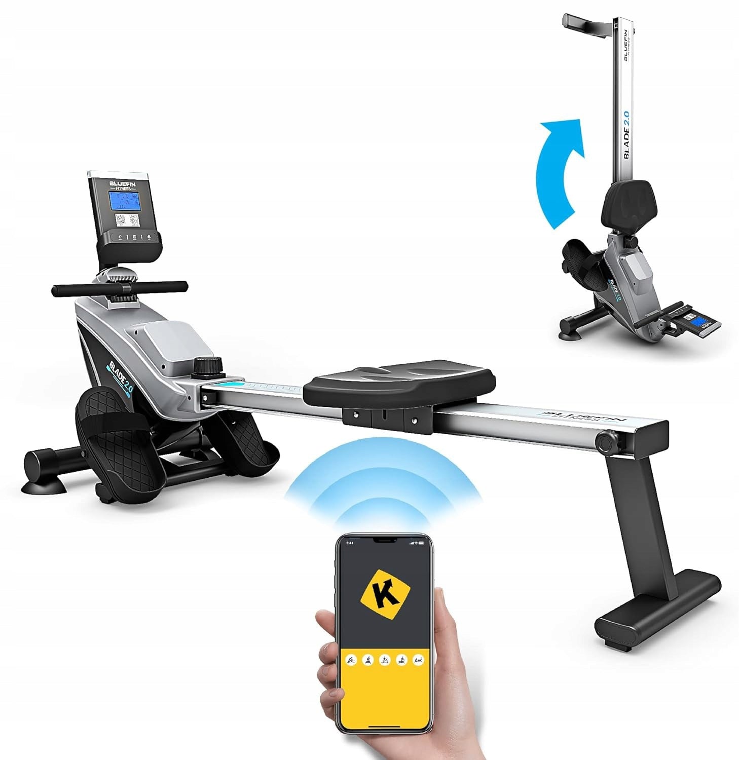 Magnetic Rowing Machine Bluefin Fitness BLADE 2.0 LCD APPLICATION