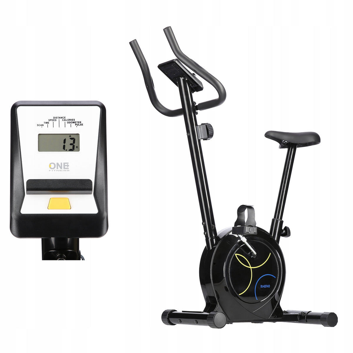 Magnetic Stationary Bike One Fitness Black Cardio Senior Training