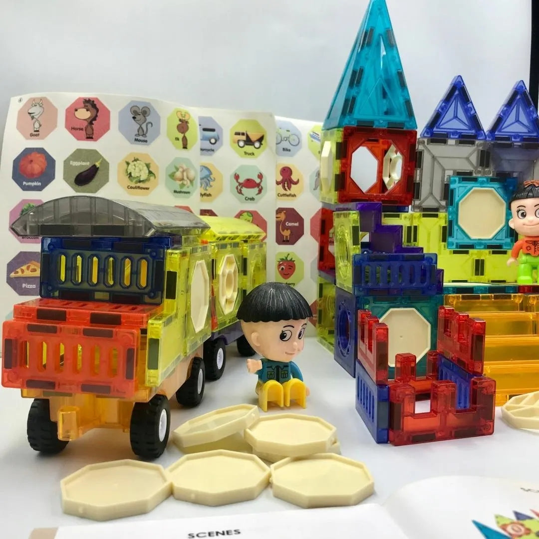 Magnetic blocks set of 139 elements NO.3407 Kid's age 3＋ years