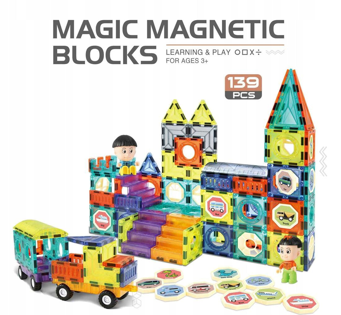 Magnetic blocks set of 139 elements NO.3407