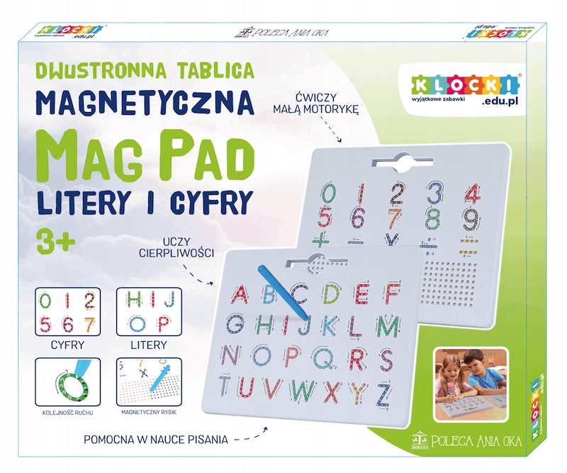 Magnetic board MagPad Letters and Numbers 32 x 26 cm – double-sided 3+ Manufacturer code 5907222971000