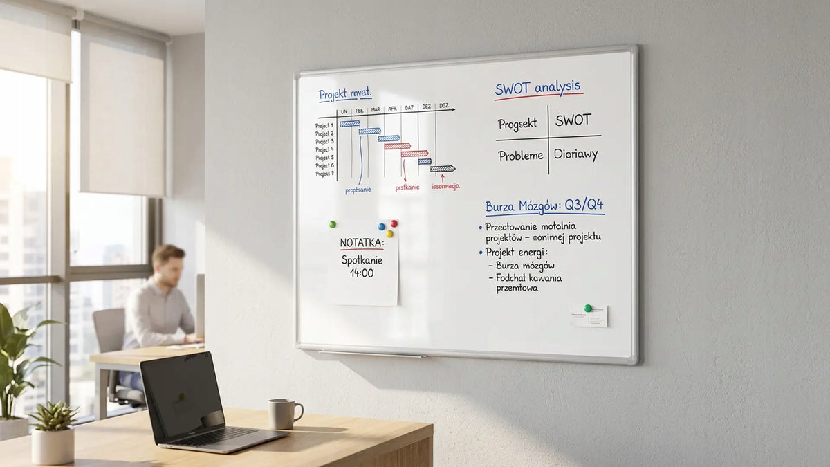 Magnetic board white 100x80 cm aluminium frame PREMIUM EXPO + FREEBIE Brand ALLboards