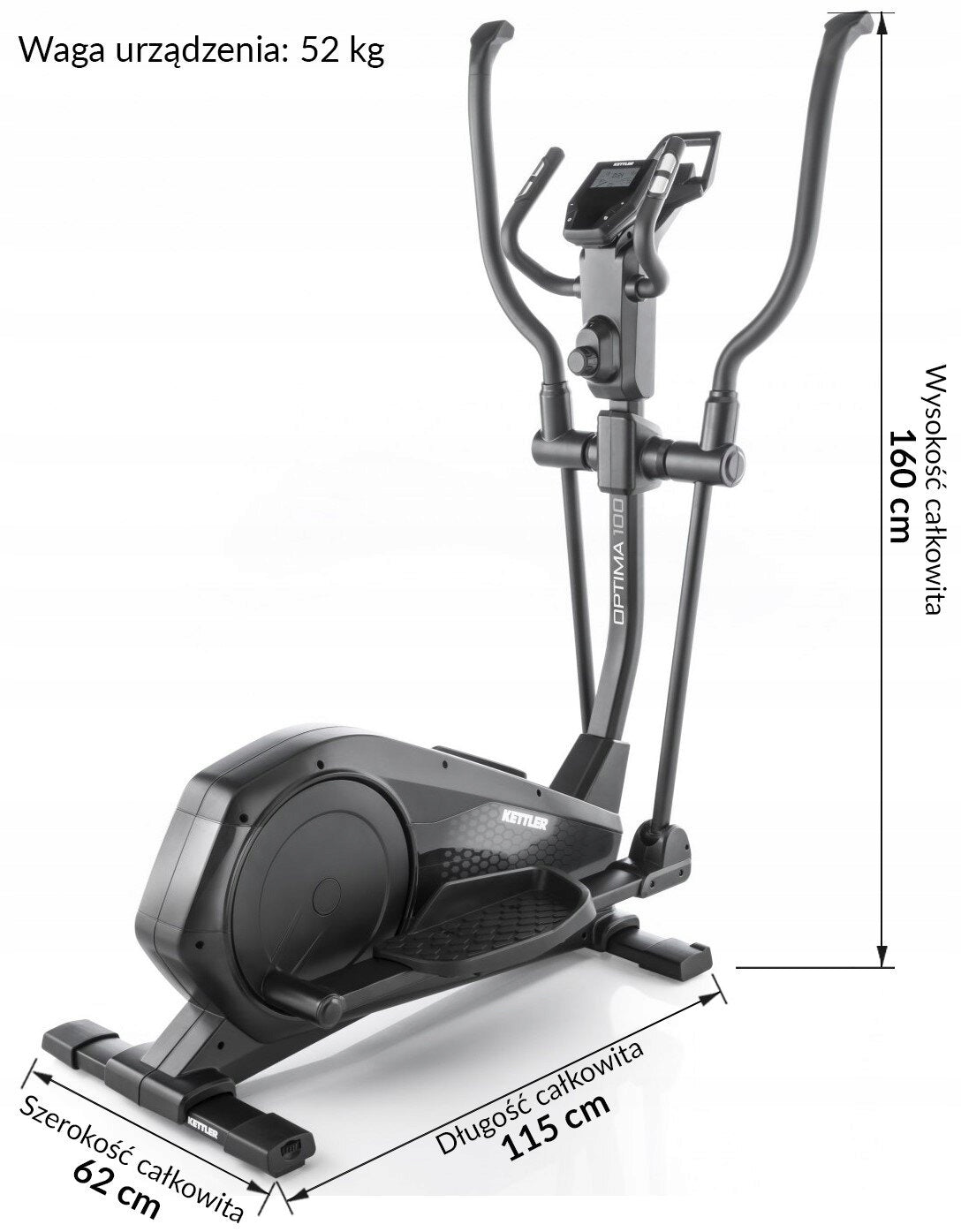 Magnetic elliptical cross trainer KETTLER Optima 100 12kg 32cm Brand Kettler