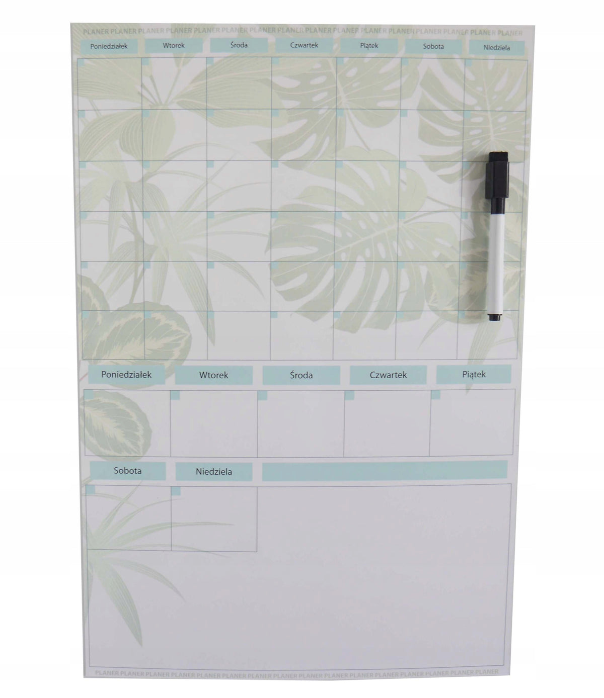 Magnetic planner weekly fridge magnet 2026 + pen MONSTERA 31X46