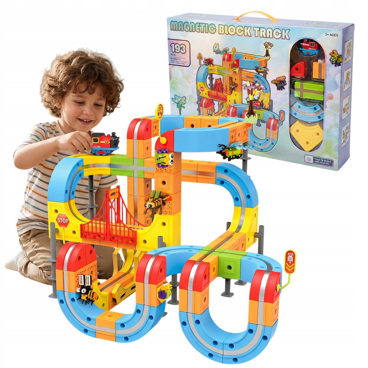 Magnetic queue blocks: Large Set of 193 elements Gift Children's Day