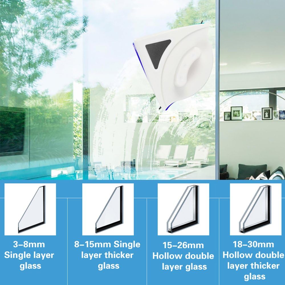 Magnetic window washer double-sided 3-8mm with safety cable Baffect Brand Baffect