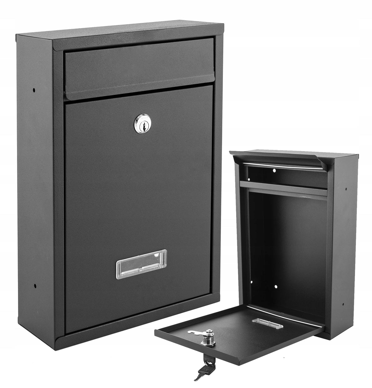 Mailbox Metal Black for Home for Newspaper Mail