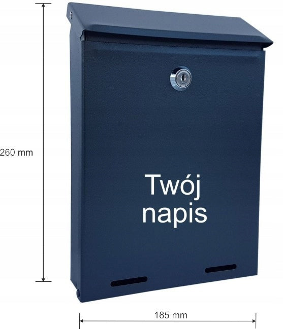 Mailbox YORK - house number, - INSCRIPTION Box type slot