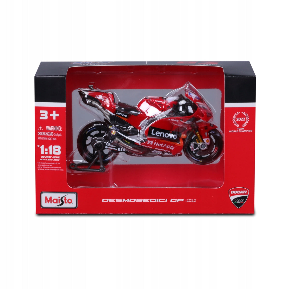 Maisto - Motocykl, Ducati Lenovo team 2022, (#43 Jack Miller), 1:18 Brand Maisto