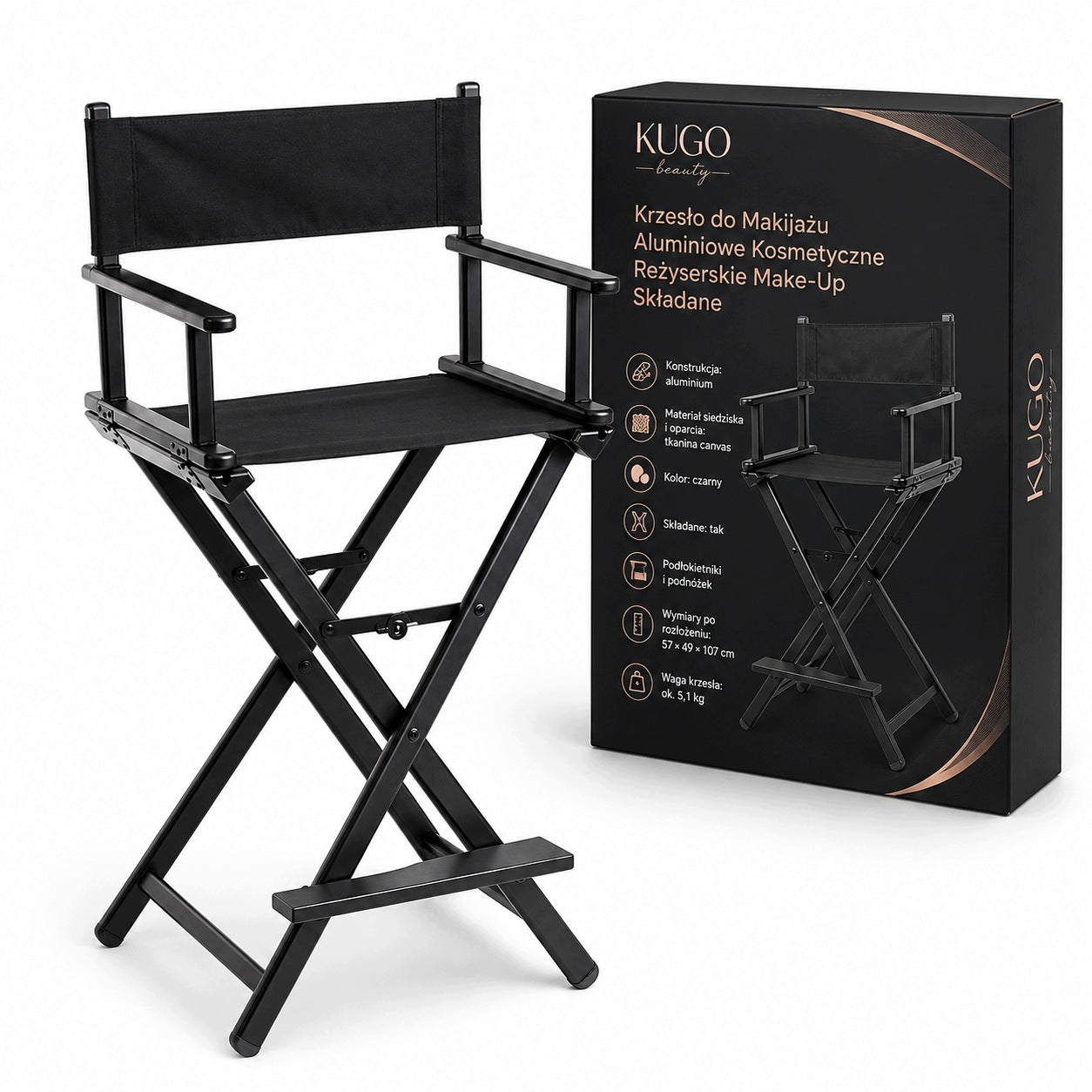 Makeup Chair Aluminum Cosmetic Director Make-Up Folding