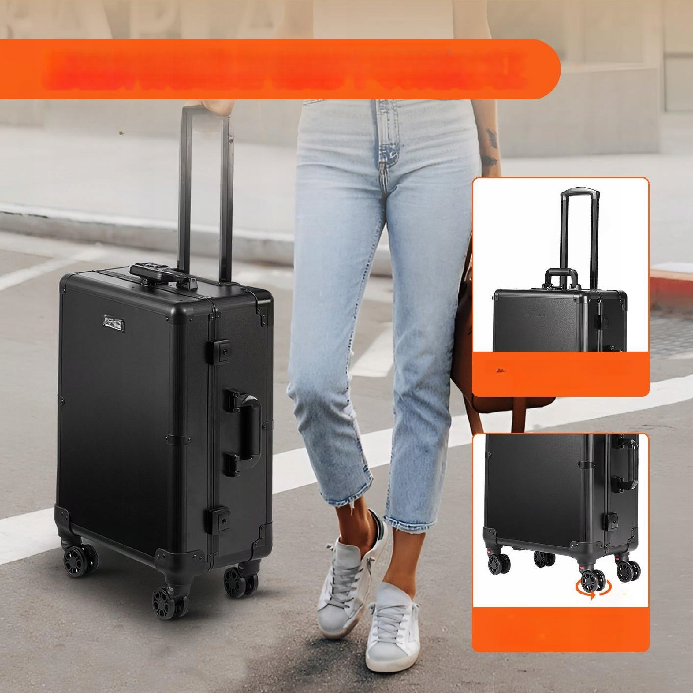 Makeup Cosmetic Suitcase with Mirror and Lock - 4 Shelves Manufacturer code 5907021445535