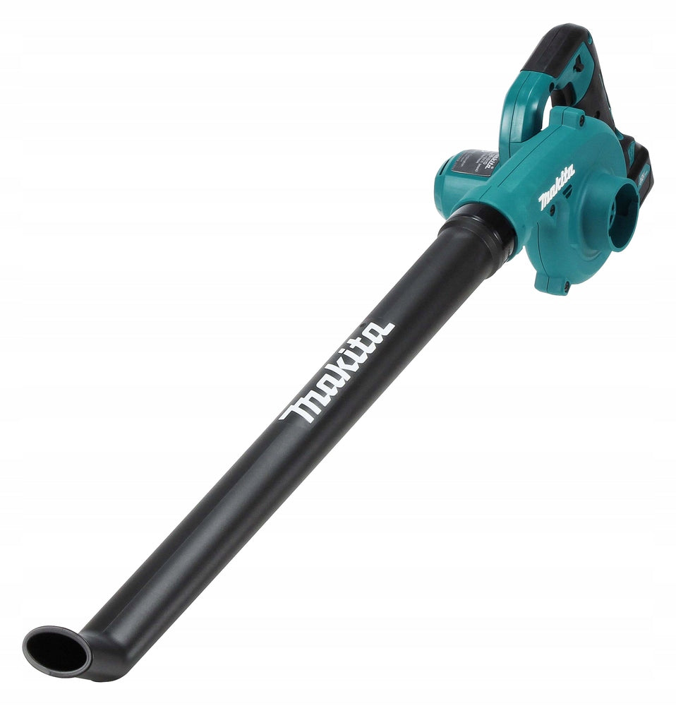 Makita UB101dz battery blower for cleaning leaves, powered by 12v batteries