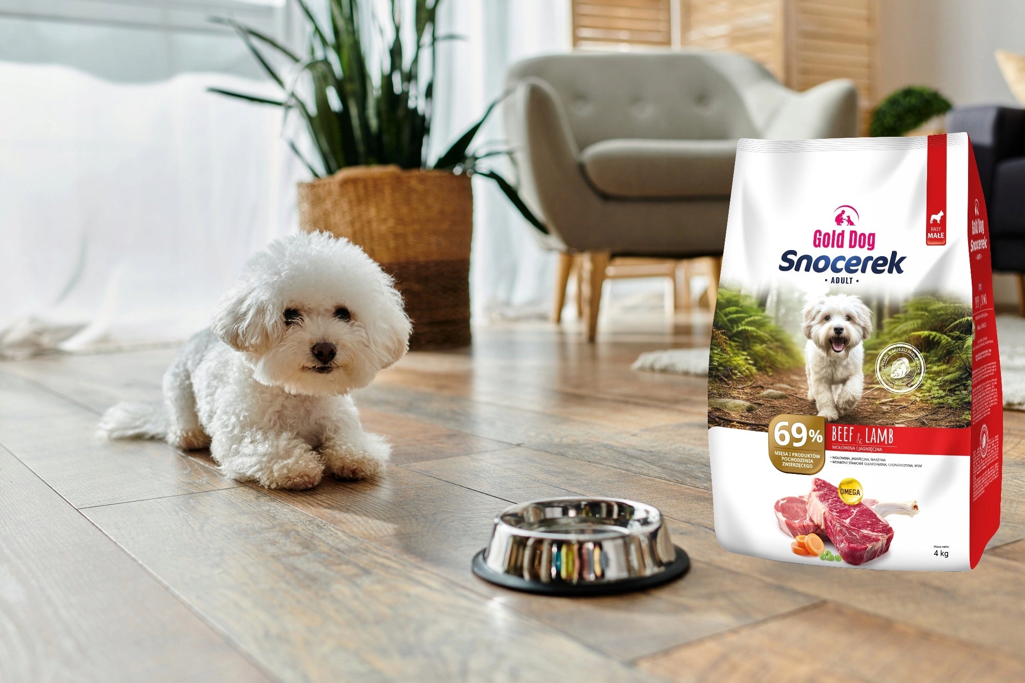 Maltese food Gold Dog Snocerek 4kg lamb beef without poultry Packaging status original