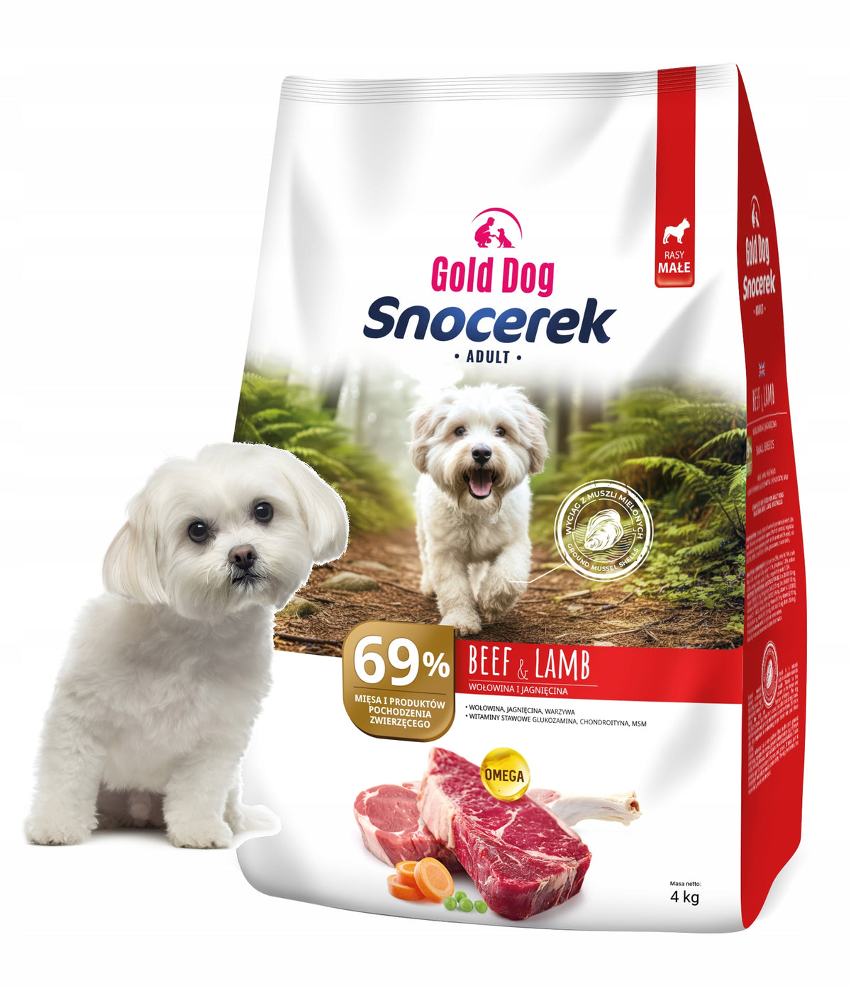 Maltese food Gold Dog Snocerek 4kg lamb beef without poultry