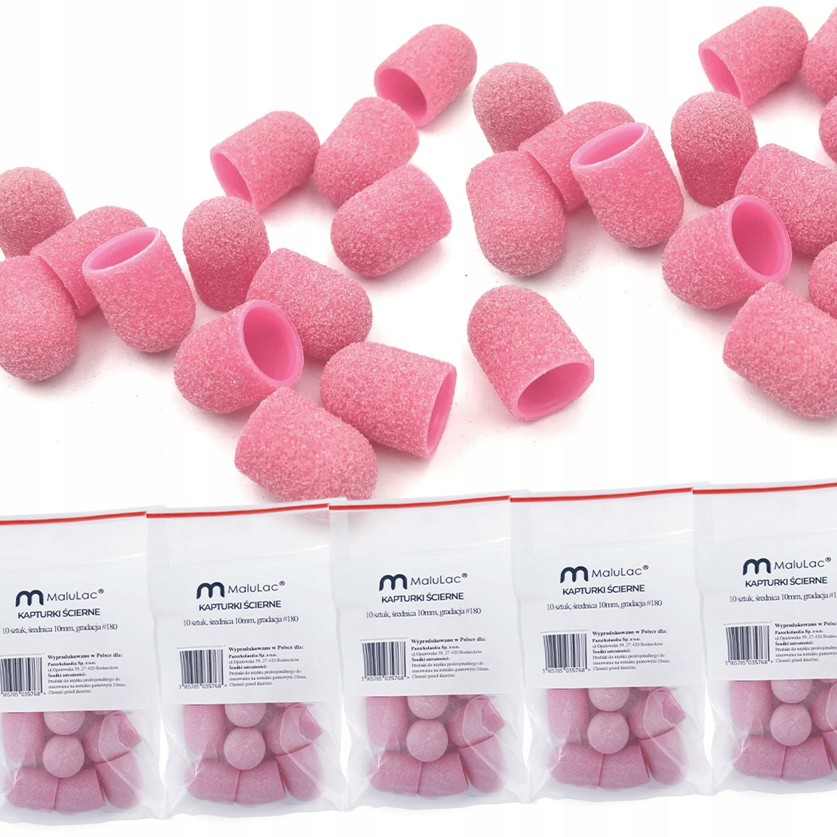 MaluLac 50x Abrasive caps for rubber carrier pedicure 10mm 180 Brand MaluLac