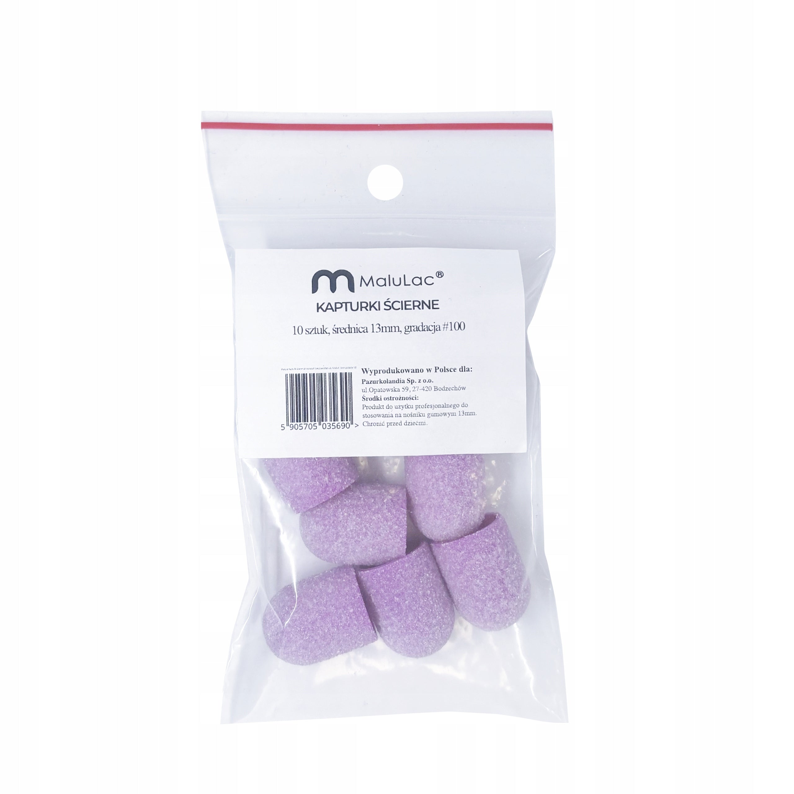 MaluLac 50x Abrasive caps for rubber carrier pedicure 13mm 100 Brand MaluLac