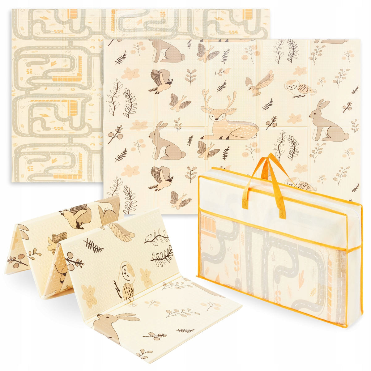 MamaBrum double-sided folding foam mat carpet 120x180x1 Boho/Beige R17
