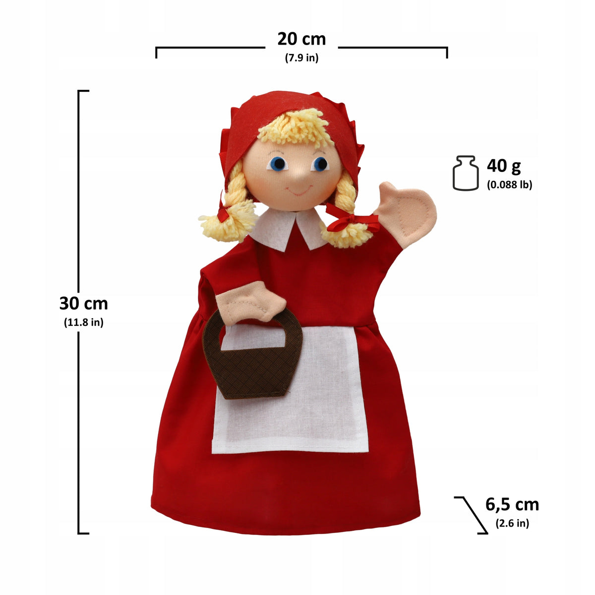 Maňásek na ruku Karkulka 30 cm, červená, 22047E Brand Mu Brno