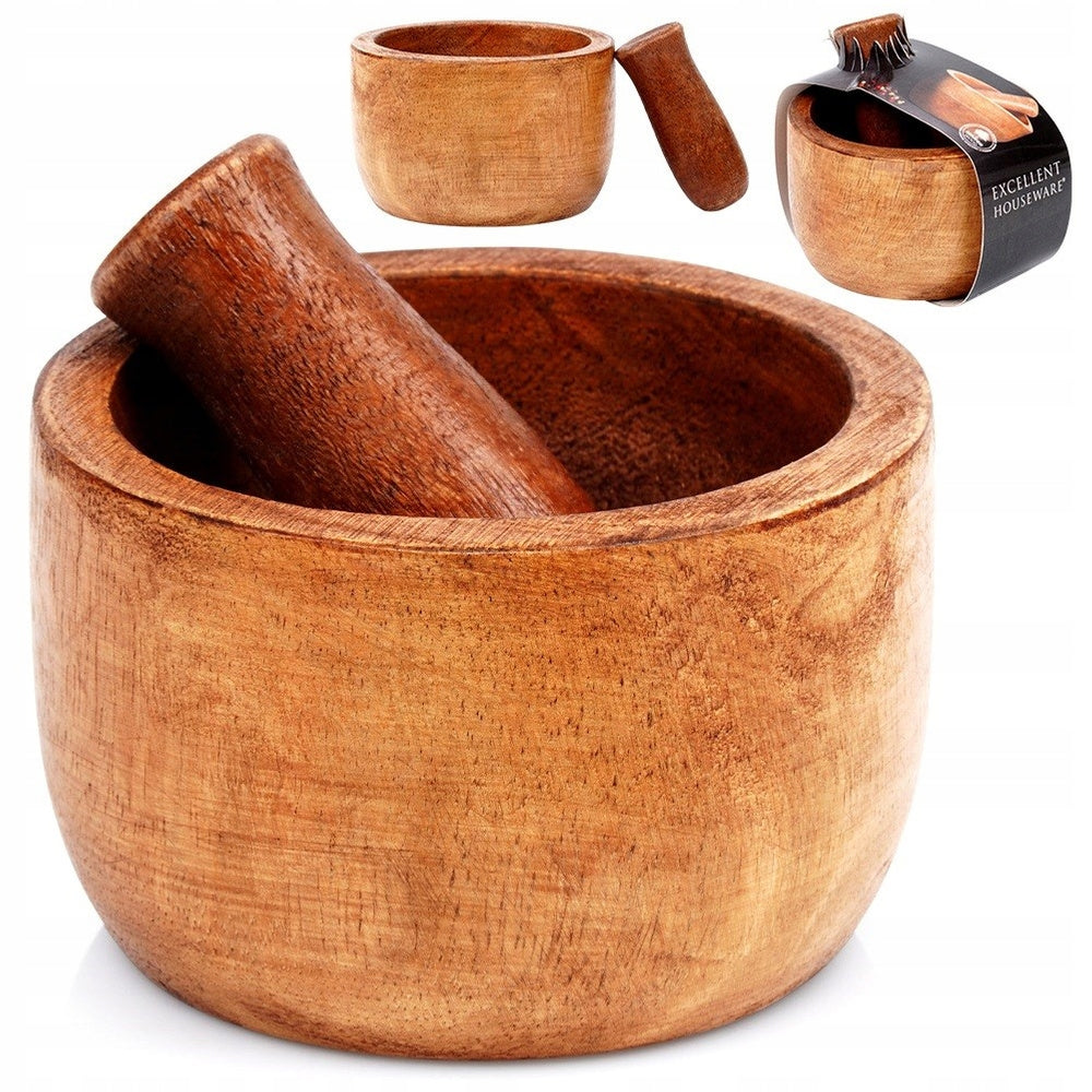 Mango WOODEN mortar for grinding spices herbs pesto seeds