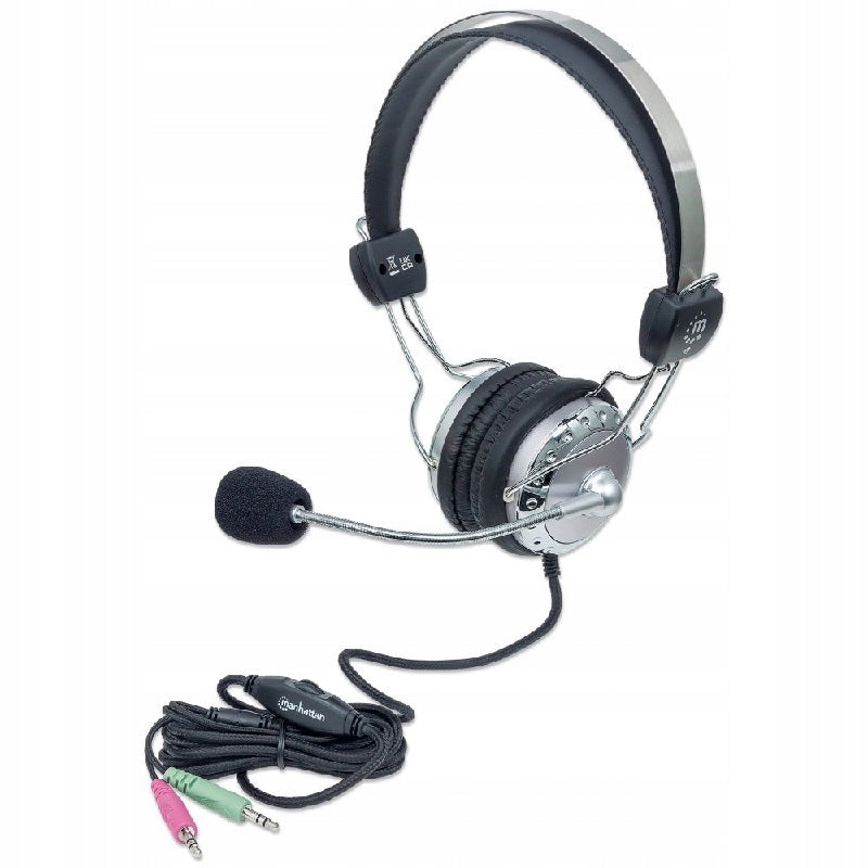 Manhattan On-Ear Stereo Headphones with Microphone Jack 3.5 mm Brand Manhattan