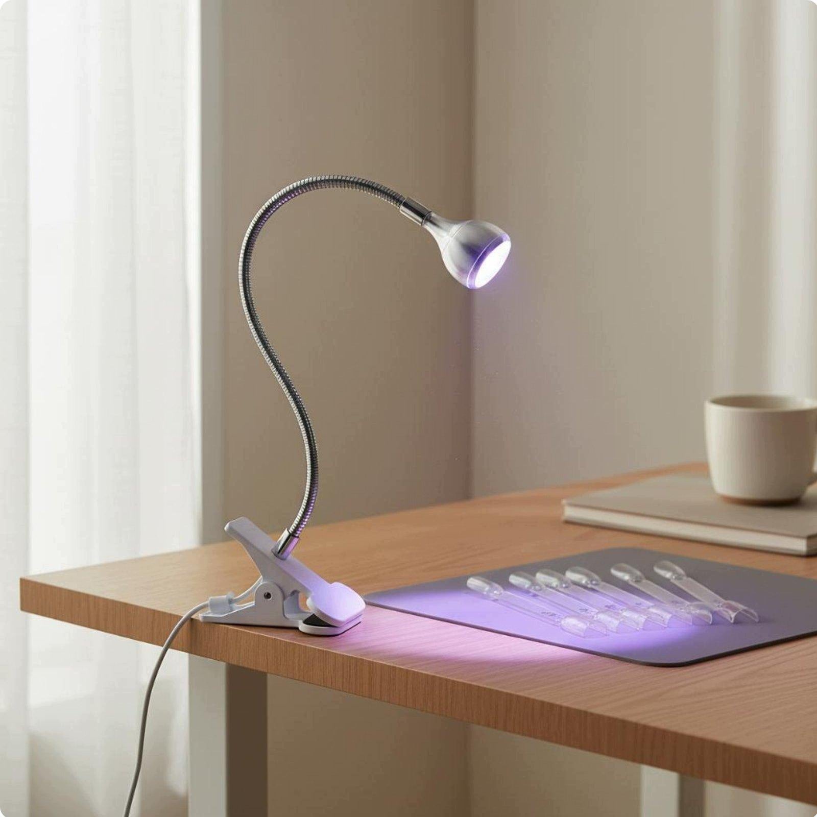 Manicure Desk Lamp with Firm Clip USB Nail Curing Light Adjustable Medical device no