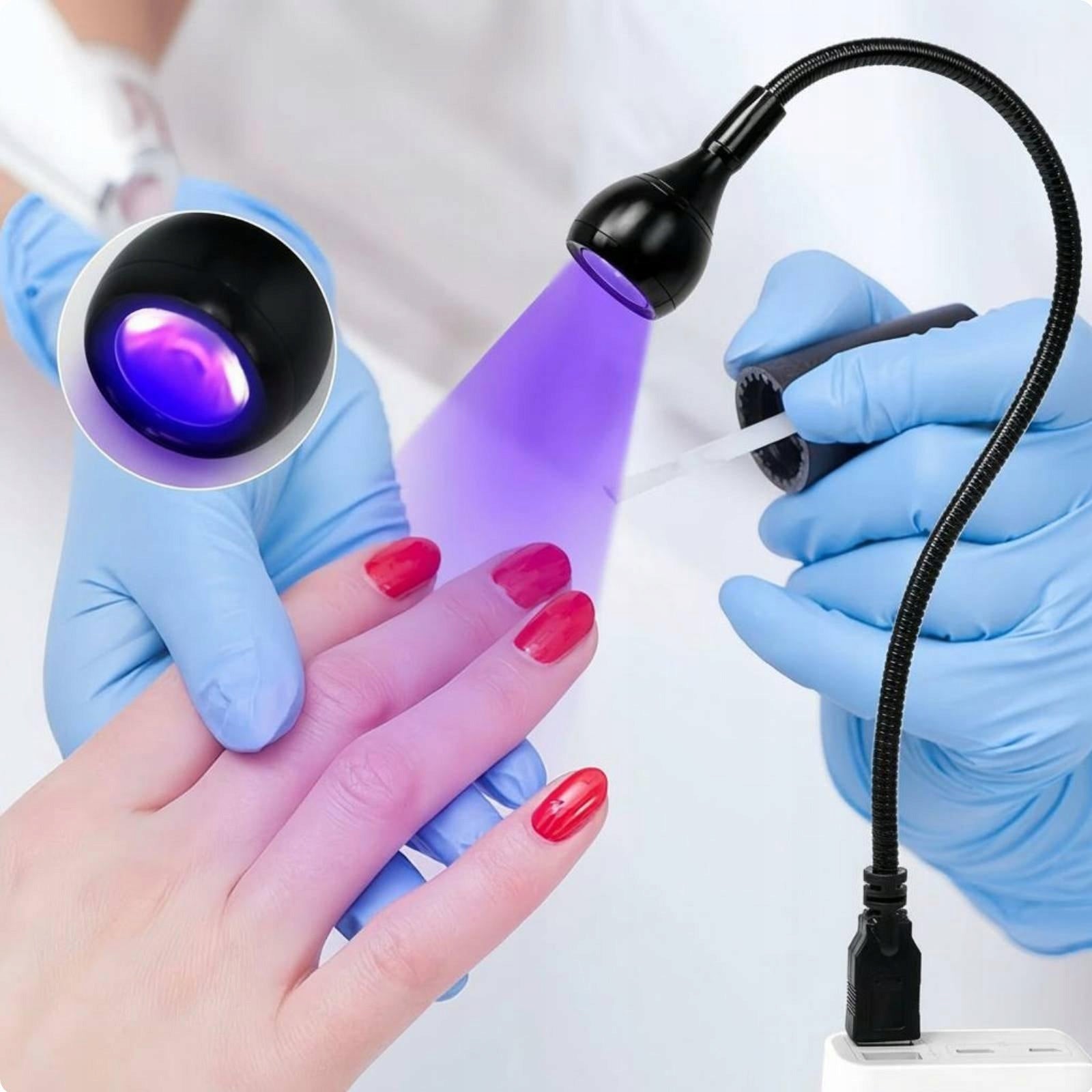 Manicure Table Lamp with Adjustable Neck Powered Gel Black Usb Direct Plug