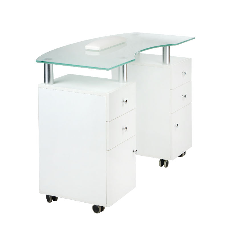Manicure table cosmetic desk for nail styling BD-3453 white Brand Beauty System