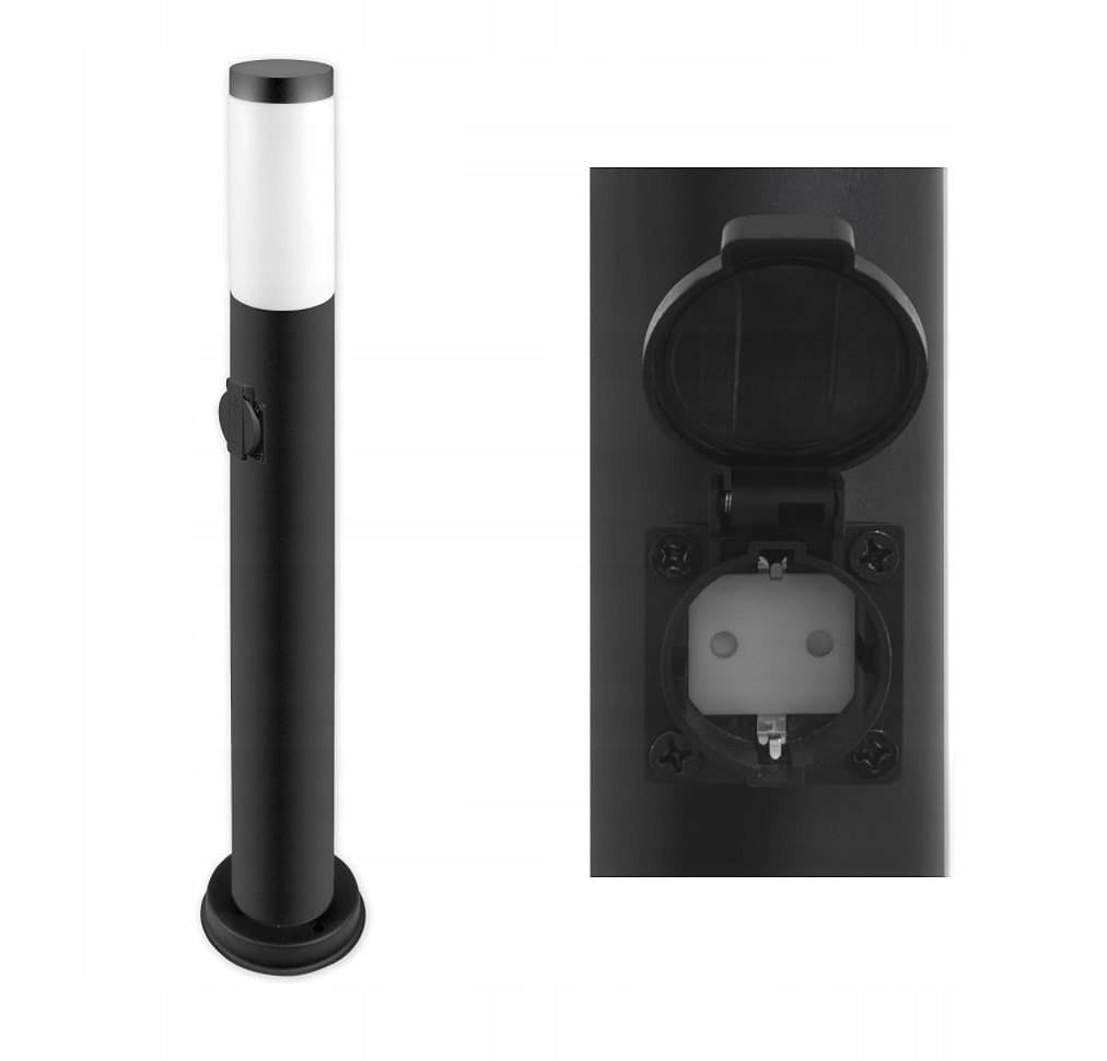 Manila H65 Garden Standing Lamp with Socket Round Black