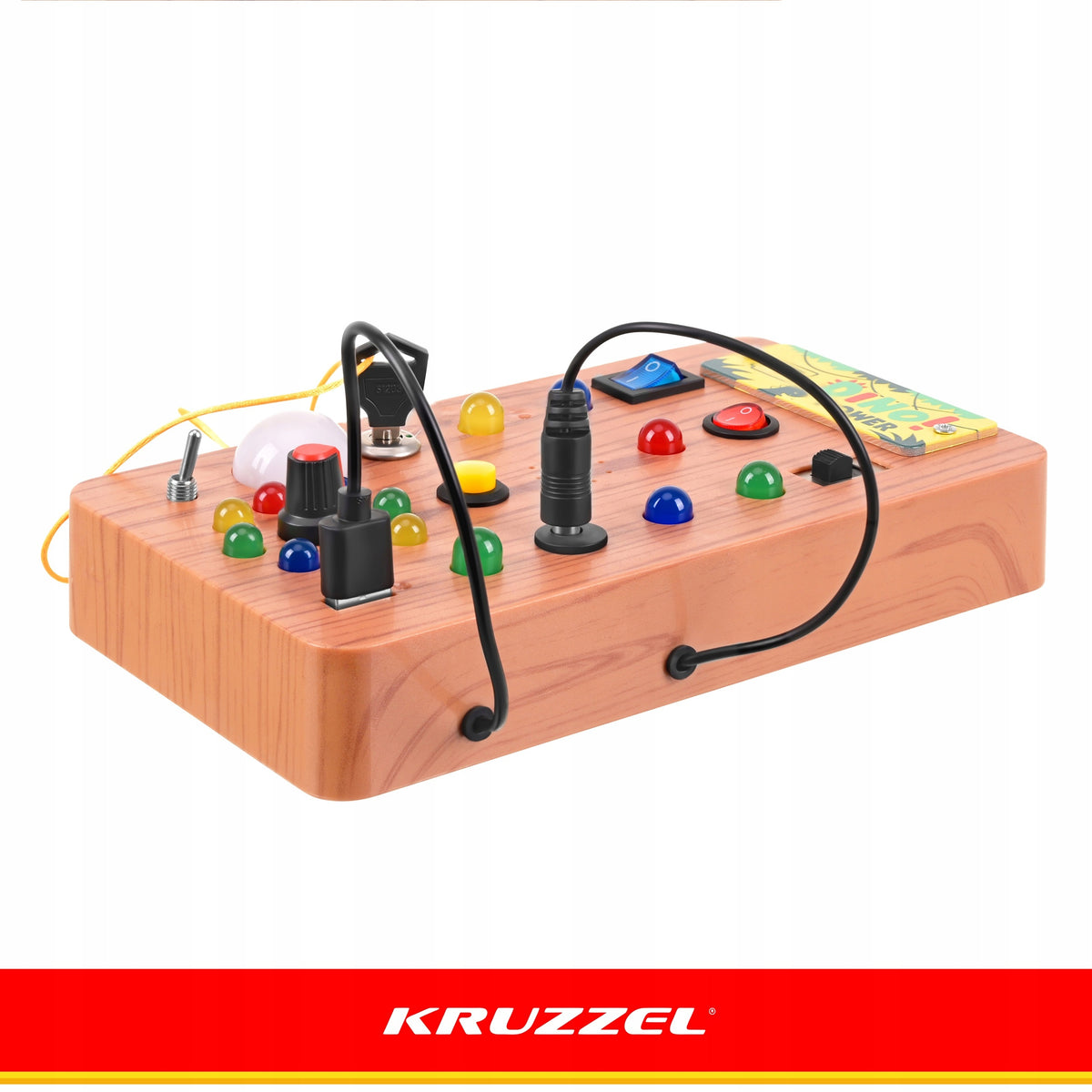 Manipulation Board Educational LED Light Switches Toy Manufacturer code Tablica manipulacyjna z włącznikami Kruzzel