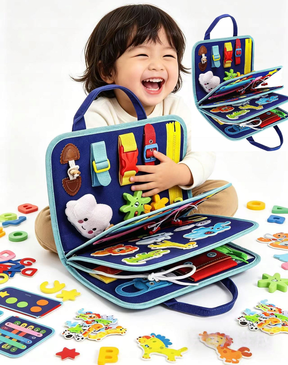 Manipulation board Goaduoynt sensory blue educational for children