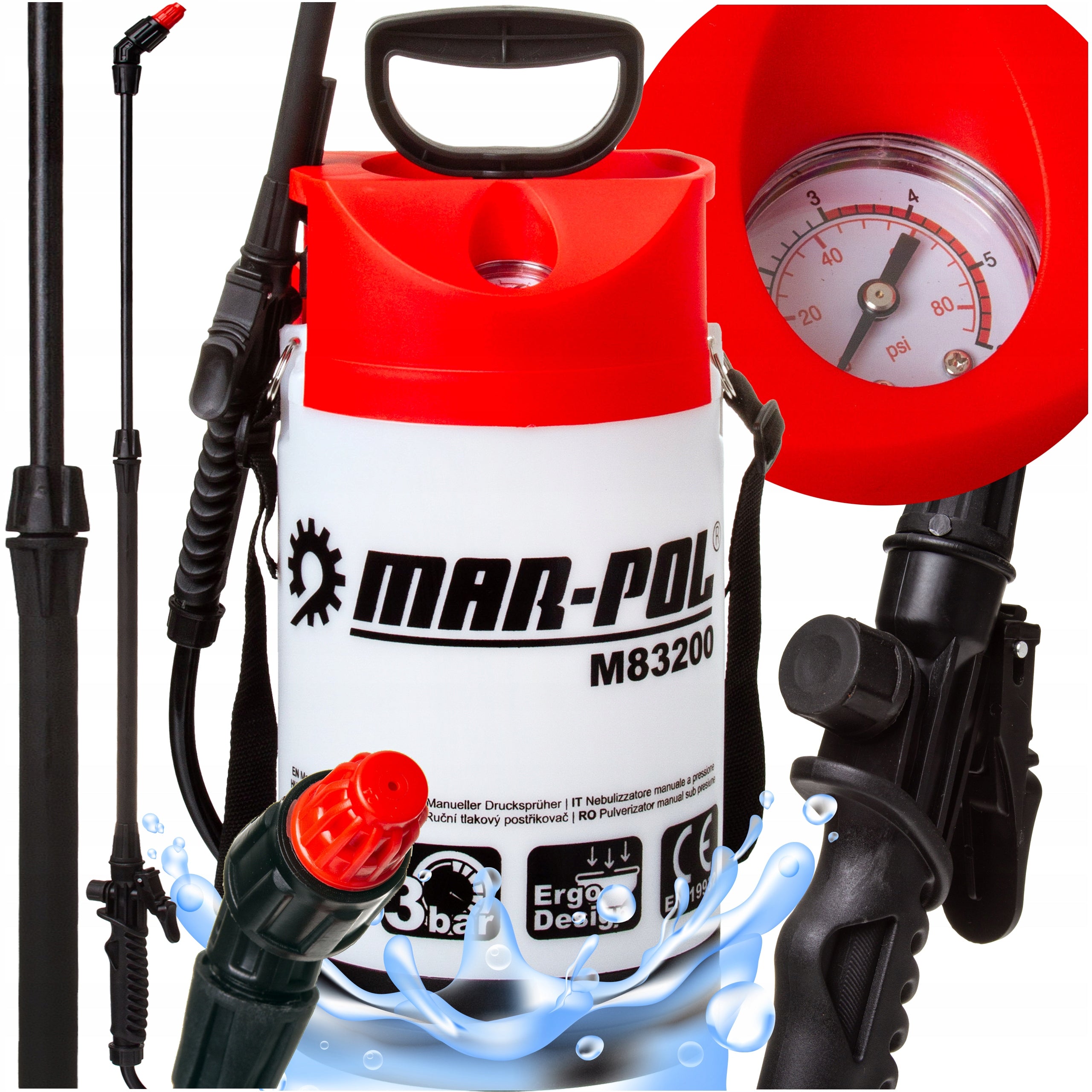 Manual Garden SPRAYER 5L NOZZLE adjustment long lance mosquitoes ticks