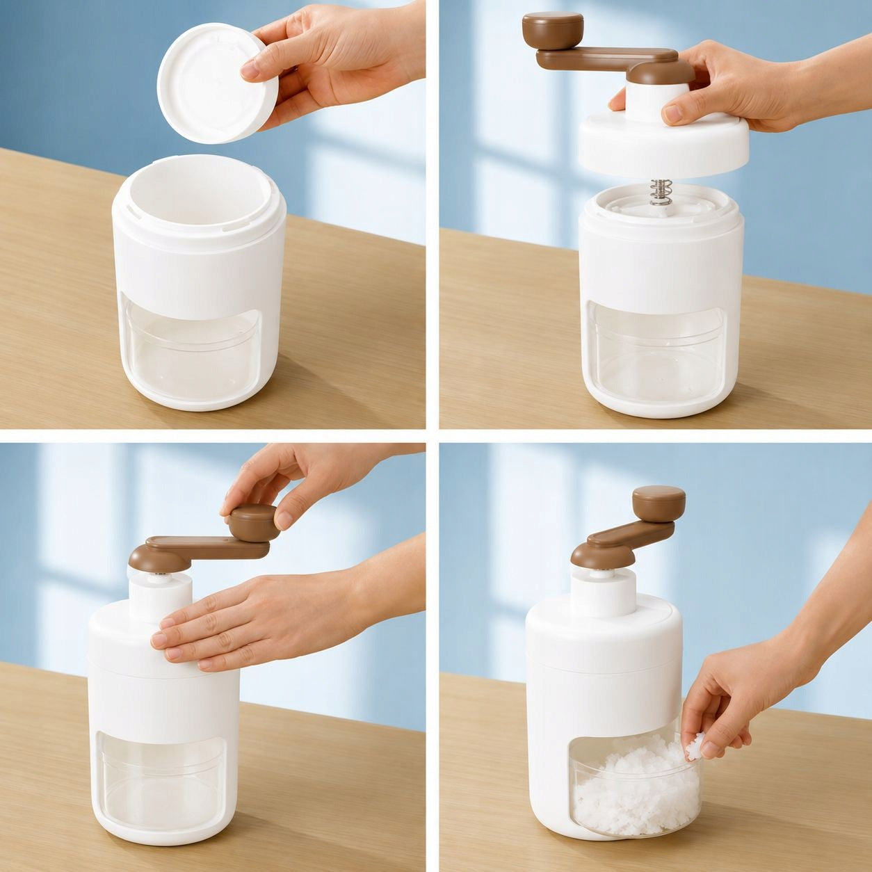 Manual Ice Crusher with Container 500 ml, Crank, White Manufacturer code 682643495933