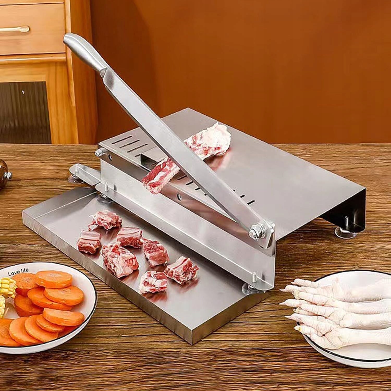 Manual Meat Slicer, Homemade Manual Meat Slicer, Silver Brand no brand