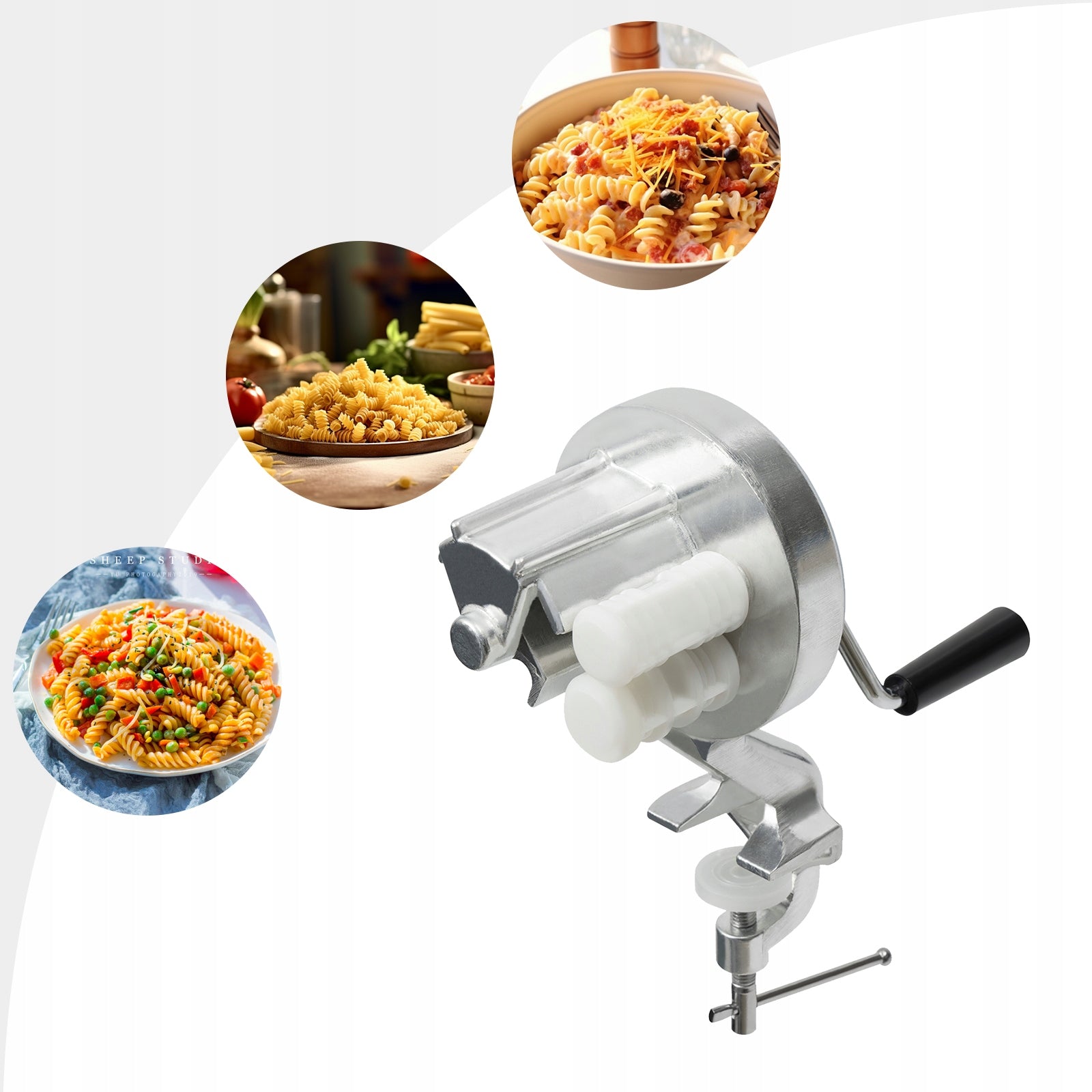 Manual Noodles Press Machine Noodle Maker for Making Conchiglie Silver