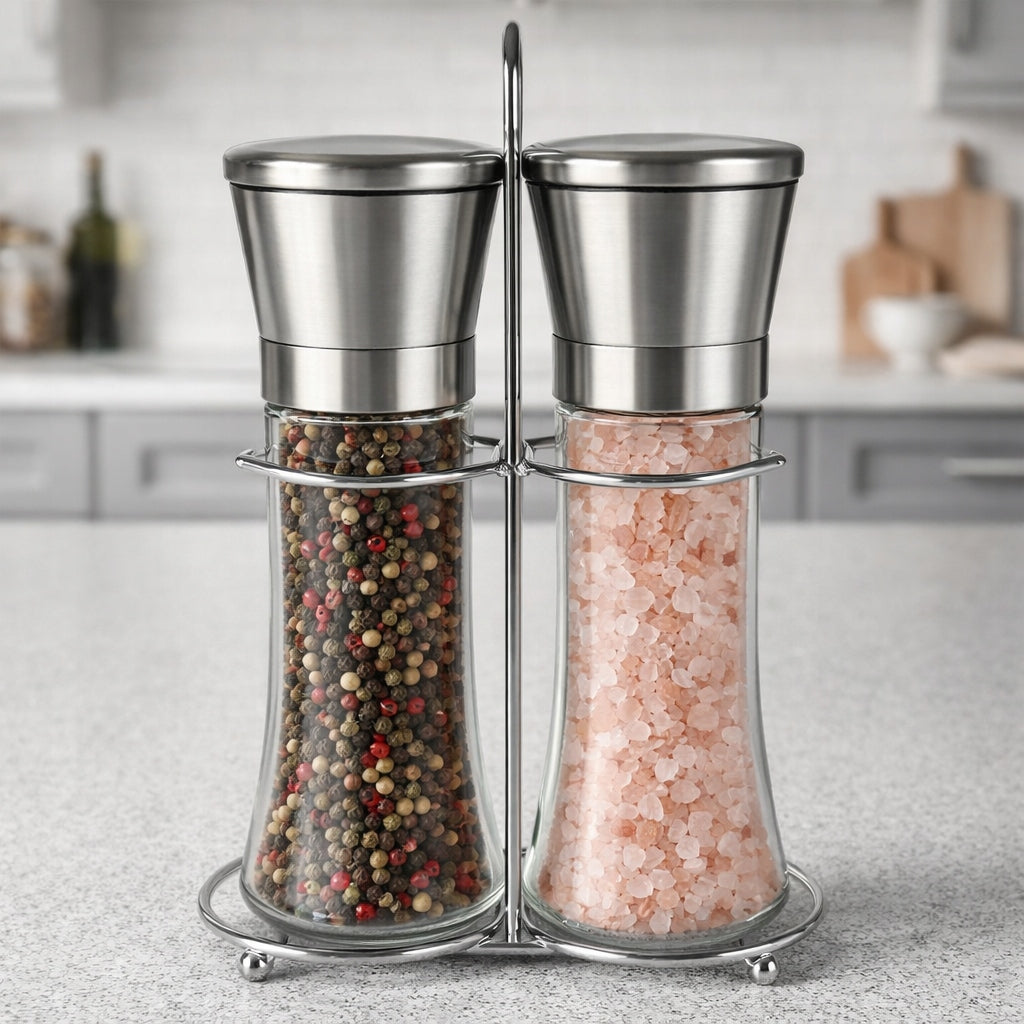 Manual Pepper and Salt Grinder with Stand Pepper shaker Set Manufacturer code GK-AK-ADD-05