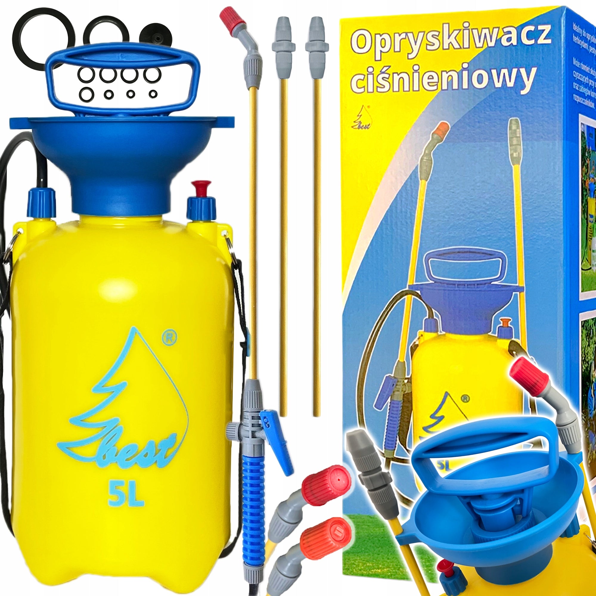 Manual Pressure Sprayer BEST Poland 5L Long Lance 140cm Modular