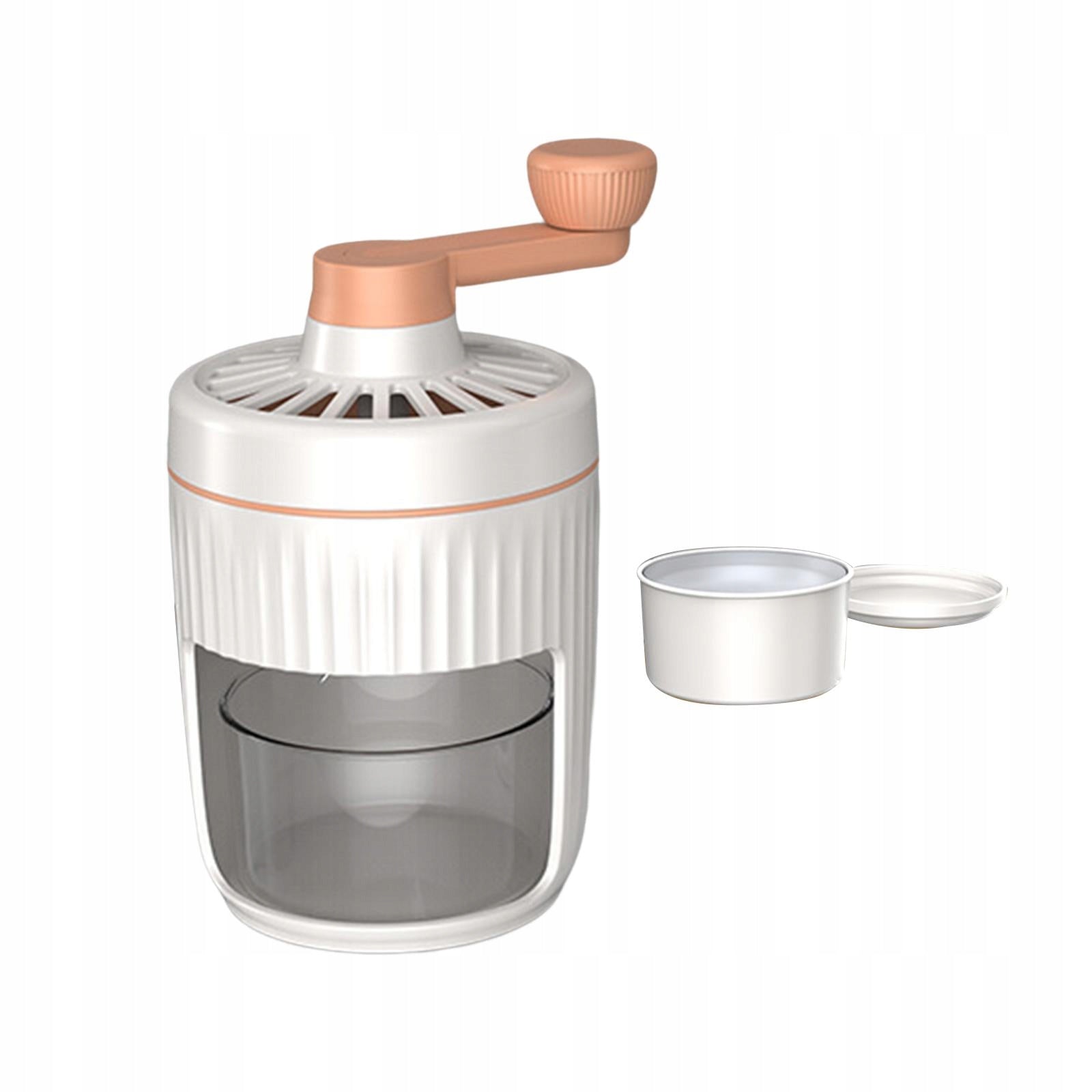 Manual Rotary Ice Crusher Ice Shaver Crushed Ice Maker Orange Handle