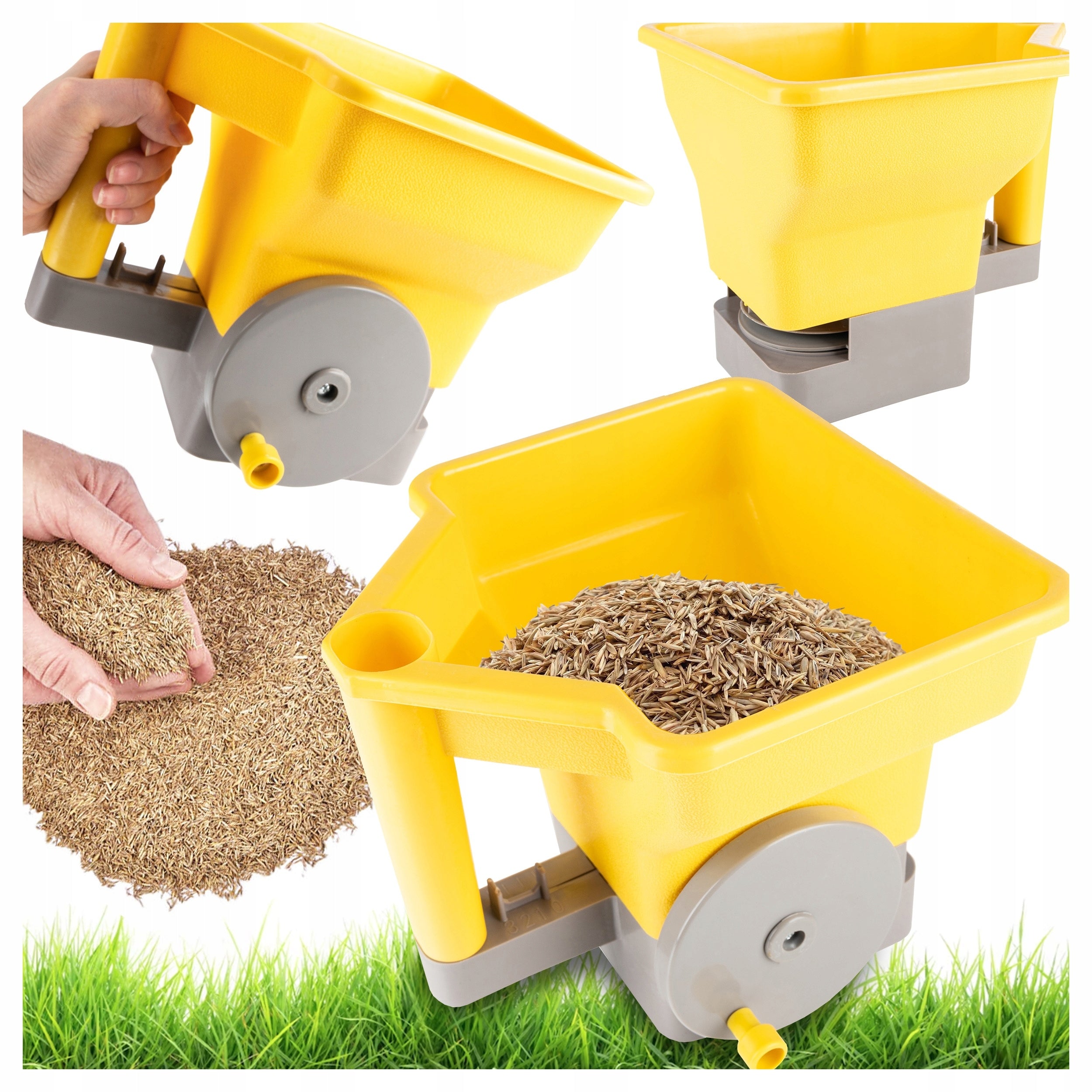 Manual Seed Drill Garden Adjustment For Grass Sowing Seed Fertilizer Spreader