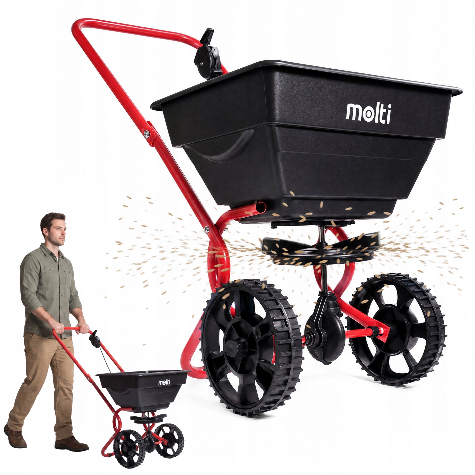 Manual Seed Drill for Grass Seeds FERTILIZER Garden Spreader 14L