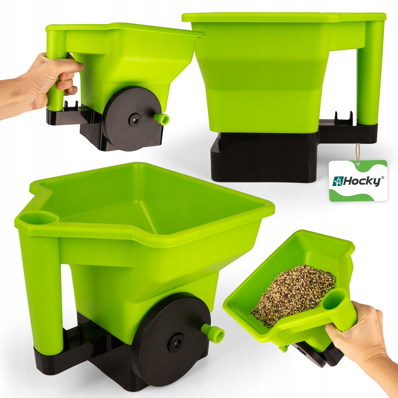 Manual Seed Drill for Grass Seeds Vegetable Sand Salt Fertilizer Spreader 3l